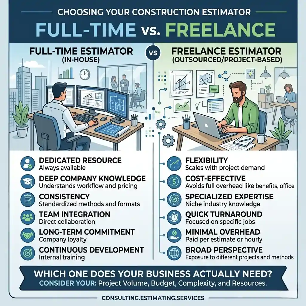 Full-Time vs. Freelance Construction Estimators | Which One Does Your Business Actually Need?